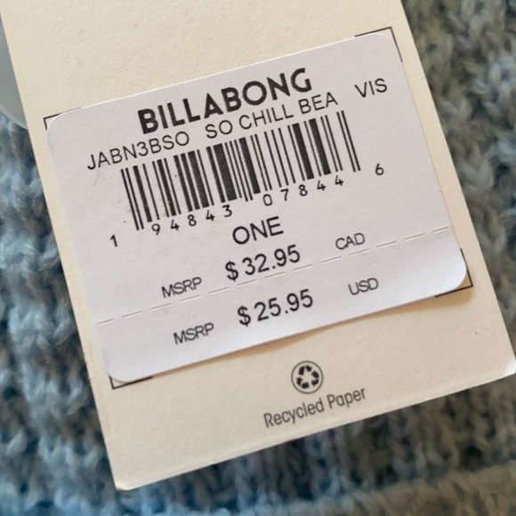 Billabong So Chill Beanie Baby Powder Blue Knit cozy cute warm winter snow ski - Picture 2 of 4
